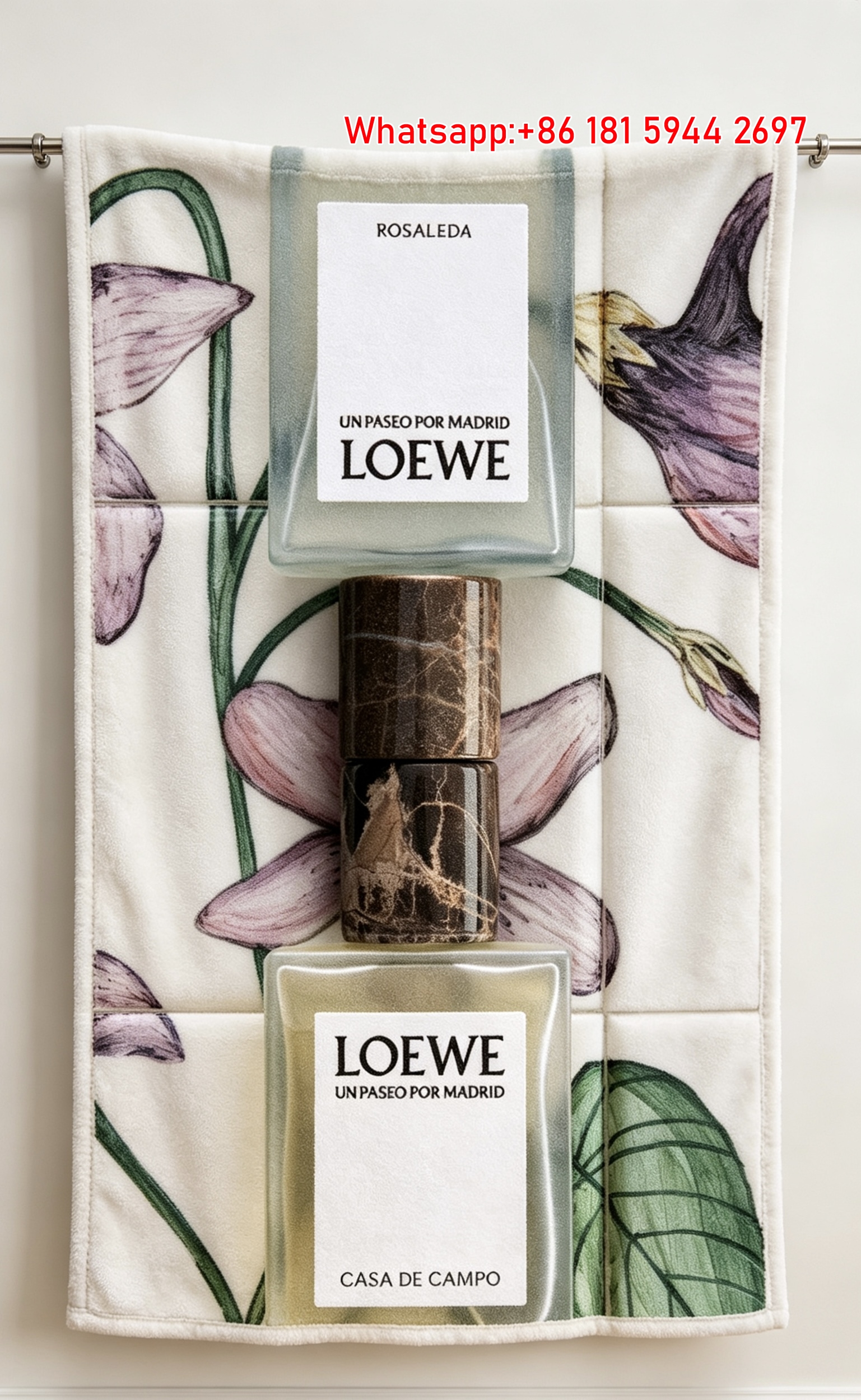 LOEWE Dark Green Still Life Flannel Throw Blanket Luxury Sofa Blanket L274